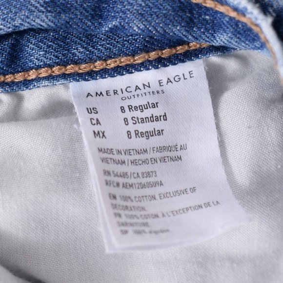 American Eagle 90's Boyfriend Distress Jeans Denim Size 8 - Picture 16 of 16